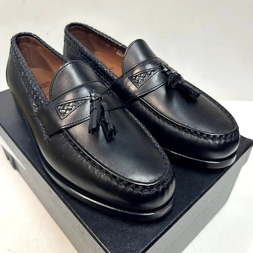 NWOT Allen Edmonds Maxfield Handsewn Tassel Loafer Moccasin Black USA 11 Wide E